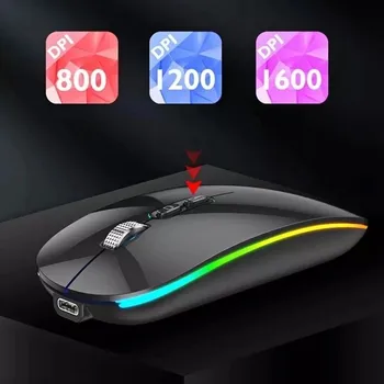 Brezžična Miška Igralec ponovno Polnjenje Brezžično Računalnik Mause RGB LED Osvetlitvijo Ergonomska Gaming Miška Za Prenosni RAČUNALNIK Miši