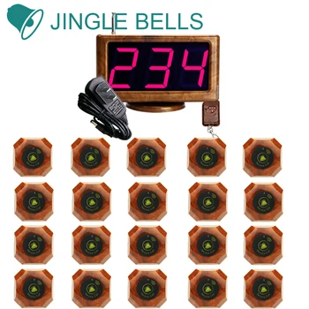 JINGLE BELLS Brezžični Kliče Sistem 20 Klicev Gumbi + 1 LED Monitor Sprejemnik Pagerje Opreme za Restavracije