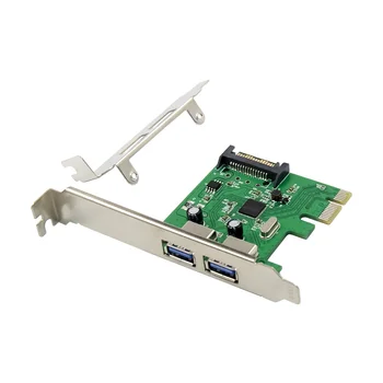 USB 3.0 PCI-E Širitev Sim Adapter za Zunanji 2 Vrata USB3.0 do 1X + PCIe Kartico sata Napajalni Priključek asm1042 chipset