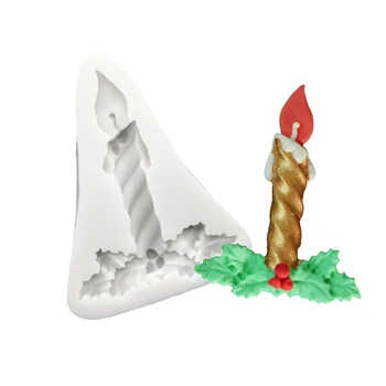 Christmas Candle Silikonsko Plesni Sugarcraft Cupcake Peko Plesni Fondat Torta Dekoraterstvo Orodja