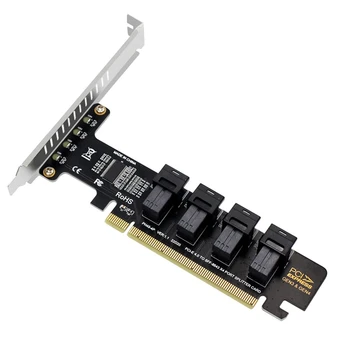 NGFF PCI-E 16X Do 4 Vrata U. 2 NVME Split Širitev Kartico SFF-8639/8643 NVME PCIE SSD Adapter Za Mainboard SSD