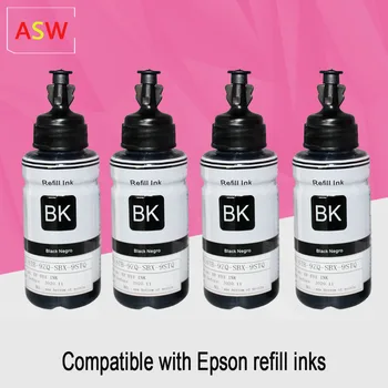 4 Barve za Barvanje Temelji ponovno Polnjenje Ink Komplet za Epson L100 L110 L120 L132 L210 L222 L300 L312 L355 L350 L362 L366 L550 L555 Tiskalnik Eko Ink