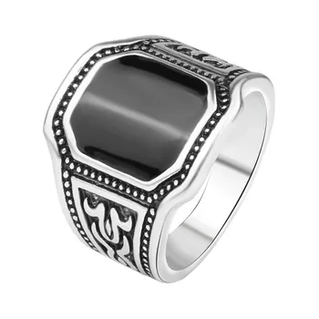 Visoka kakovost moške obroči Black Ring carving nakit za moške čar obroči za moške SKU5298