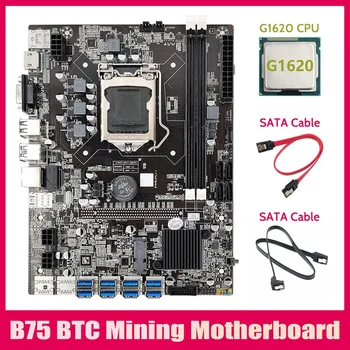 B75 ETH Rudarstvo Motherboard 8XPCIE USB Adapter+G1620 CPU+2XSATA Kabel LGA1155 MSATA B75 USB Rudar Motherboard