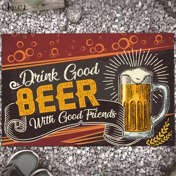 CLOOCL Smešno Dobrodošli Preprogo 3D Grafika Najboljša Piva So Tiste, ki jih Pijačo s Prijatelji Preproga Flanela Preproge