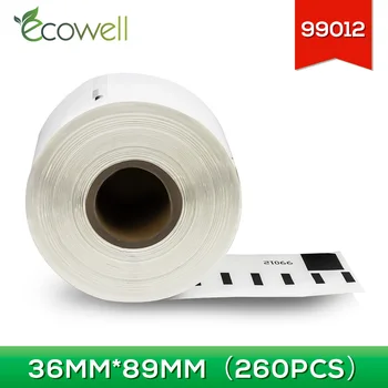 Ecowell 1Roll/ 260pcs Združljiv za Dymo 99012 Oznako 36 mm*89mm Termalne Nalepke za združljive Dymo LabelWriter 450 450 Turbo 4XL
