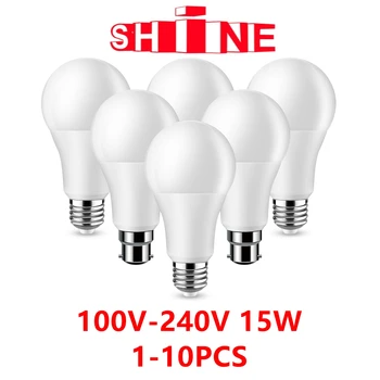 LED high power žarnice A60 AC120V 220V E27 B22 15W 100LM/W, 3000K/4000K/6000K super svetla toplo belo svetlobo za nakupovalno središče domačo razsvetljavo