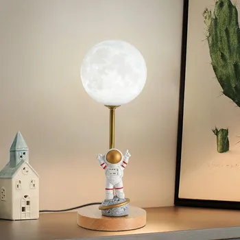 Creative 3D Tiskanje Luna namizne Svetilke za Fante, Dekleta Spalnica Razsvetljava Nočna Lučka Astronavt Sodobnih Učnih Branje namizne Svetilke,