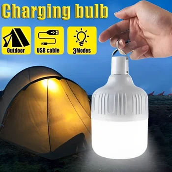3 Načini Zunanji USB Polnilna LED Žarnice Svetilka Zasilne lahki Prenosni Hook Up Camping BBQ Luči Doma Dekor Noč Svetlobe