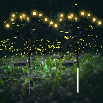 2Pcs Sončne Firefly Svetilka Sončne Luči na Prostem, Travnik, Vrt Krajine Plug-v LED, Božični Okraski, Trave Vodotesno Svetilko