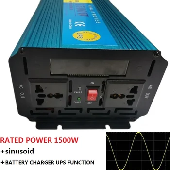 12V 24V dc to ac 220V 50HZ UPS 1,5 kw 1500w Pure Sine Wave Power Inverter z Baterijo, Polnilnik