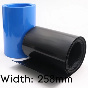 Širina 258mm (Premer 164mm) Lipo Baterije Zaviti PVC Heat Shrink Tube Izolirana Primeru Rokav zaščitni Pokrov Ravno Pack Črno Modra