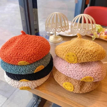 2021 jeseni in pozimi nove multi-style brezplačno velikost barva korejski moda srčkan otrok smeška poliester toplo baretka klobuk