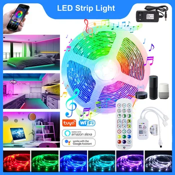 WIFI LED Trakovi Luči Bluetooth RGB Neonskih Luči Telefon Nadzor 5050 Trak za TV Ozadja Soba Dekor Alexa Čarobno Doma Luces LED