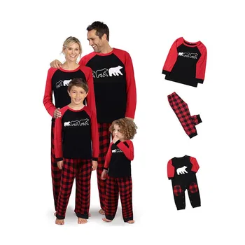 Družina Tekmo Božič Pižamo Nastavite 2020 Nove Božič Mati, Oče, Otrok, Dojenček Sleepwear More Družino Ujemanje Mehko Bombažno Pjs Set