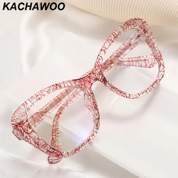 Kachawoo ženska modra svetloba filter očala mačka oči gospe tr90 acetat optična očala okvir ženske modni slog, roza, vijolična