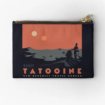 Obiščite Tatooine Zadrgo Mošnje Nogavice Vrečko Perilo Kozmetični Žep Denar Ključ Kovanec Hlačke Denarnice Čisto Ženske Moški Embalaža Mala