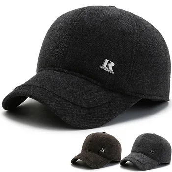 Visoka kakovost baseball skp volne pletene pozimi klobuk moške zgosti na prostem toplo kapo z naušniki preobratu skp oče klobuk klobuk kamiondžija