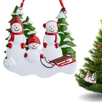 Božič Preživela Družino Ornament Ročno Preživela Družino Božično Drevo Ornament Sneg Družino Božični Okraski Visi Za