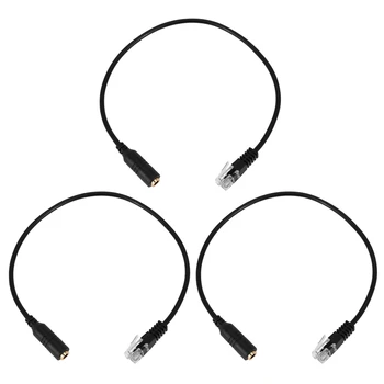 3X 3,5 Mm Vtič Priključek Za RJ9 Za Iphone Slušalke Za službeni Telefon Kabel