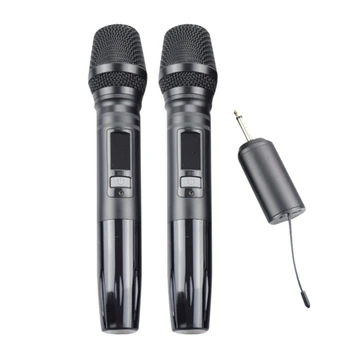 UHF Brezžični Mikrofon Zvočnik Sistem S Sprejemnikom 3,5 Mm Adapter Za Karaoke DJ Govora Ojačevalnik Snemanje
