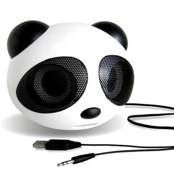 Mini Prenosni Panda Potovanja Zvočnik z 3,5 mm, USB Audio Jack Vtič, HI-fi Zvokom, Multimedia Zvočniki za Prenosni Računalnik