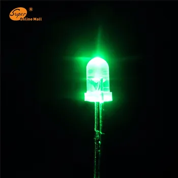 1000pcs 3MM Led Zelena LED DIODE Okrogle Vrh Urtal Svetla Žarnica, Led Svetilka, 3 MM Svetleče Diode Elektronskih Komponent