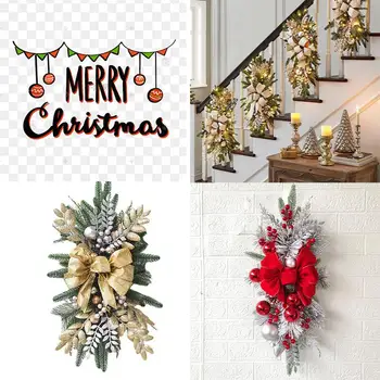 Vesel Božič Sanrioed Bowknot Božična Drevesa Sijaj Dekorativni Svate Doma Stopnice Vrata Opornikov, Postavitev Viseči Okraski
