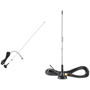 2 Kos Magneta Antena: 1 Kos BNC-M, UHF+VHF Vozila-Vgrajena Antena & 1 Kos UT-106UV GURS-Moški Dual Band Magnet Antena