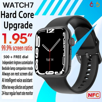 W58 1.95 palčni Smartwatch Modri Zob Klic Siri po Meri Izbiranje NFC Moški Ženske Smartwatch IWO PK DT7 Max W27 Pro Pametno Gledati Serije 7