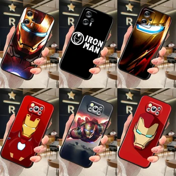 Marvel Iron Man Logotip Za Xiaomi Poco M5 M4 X4 X3 F3 GT NFC M3 C3 M2 F2 F1 X2 Pro Silikonski Mehko TPU Črno Primeru Telefon