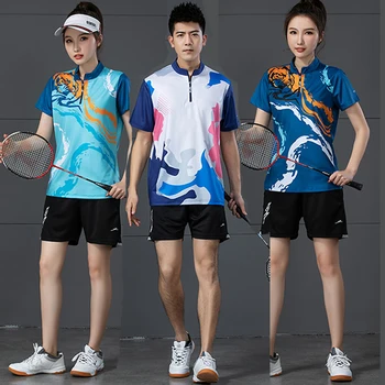 2022 Nov Moški Ženske Badminton Srajco , Tenis T-shirt Hlače za Moške ,Ženske Namizni Tenis Majica,Vožnjo Vlaka Tenis T Srajce 3017