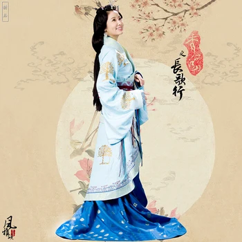 3 Modeli Tradicionalnih Princesa Hanfu za TV Predvajanje Chang Ge Določitvijo Velike Države, Cesarica Yin Lihua Drama Kostum Fazi Hanfu