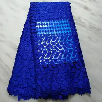 5Yards/pc Priljubljena kraljevsko modra afriške vodi topen čipke, vezenine francoski guipure čipko tkanine za obleko BW30-7