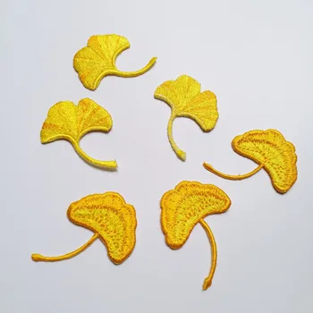 6pcs/set maple leaf obliži za oblačila 3D zlati listi vezenega Obliži DIY železa na parches Vezenje listi appliques