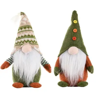 Ročno Božič Elf Dekoracijo Stoji švedski Gnome Tomte Igrača, Lutka Okraski Hvala Giving Dan Darila 090C