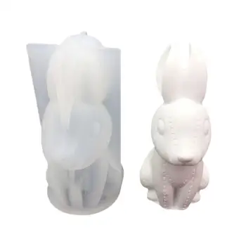 Velikonočni Zajec Epoksi DIY 3D Šivanje Živali Model Treh Dimenzij Aromaterapija Mavca Risanka Tabela Ogledalo Dekoracijo Orodje