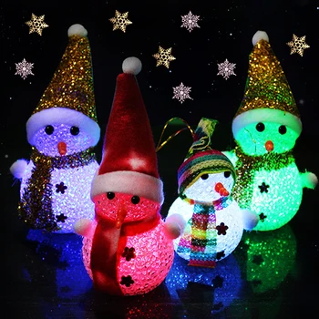 Božič LED Pisane Sijaj Snežaka Svetlobe Okras Božično Drevo Noč Luč, ki Visi Dekor Otroci Igrače Božično Darilo Doma Dekor