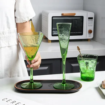 Nordijska Ustvarjalne Apple Zelene, Rdeče Vino, Pokal, Šampanjec Stekleni Pokal Kvadratnih Ognjeni Sok Pokal