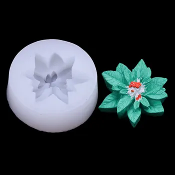 3D Božični Holly Listov Silikonsko Plesni DIY Aromaterapija Milo Sveča Plesni Sadra Ročno Torta Čokolada Smolo, zaradi Česar Doma Dekor