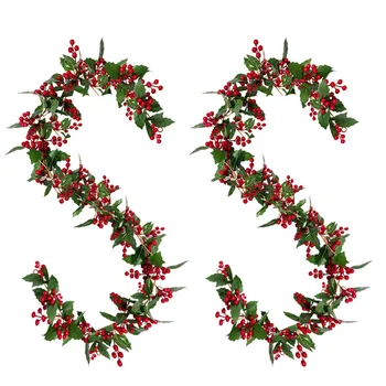 170 cm Vesel Božič Red Berry Zelena Garland Umetno Trte, Božični Okraski, Rastlin, vinske Trte za Dom Dekoracijo Božični Trte