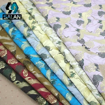 Žerjav imitacije Xiangyun preja, tkanine cheongsam obleke strani DIY vrečke izboljšano predenje svile jacquardske brocade tkanin