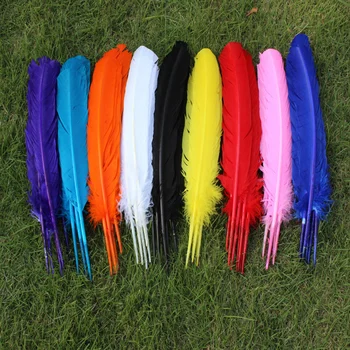 50pcs debelo 25-30 cm Mešana barva barva resnično naravno turčija perje obsegov lase razširitve gosje pero za prodajo