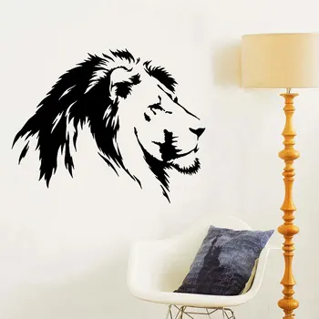 Visoka kakovost živalskih stenske nalepke, vinilne vinilna lev glavo predator jungle živali živalski vrt doma dnevna soba dekoracijo nalepke DW19