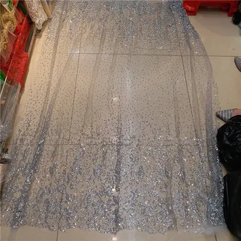5 metrov z prilepljena bleščice na drobno z-han111658 vezenje mrežnega materiala za večerno obleko