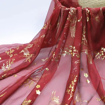 porjavelost šifon tkanine cvet svetleče tkanine bronzed kostum materiala DIY fazi cosplay Obleko 1Meter