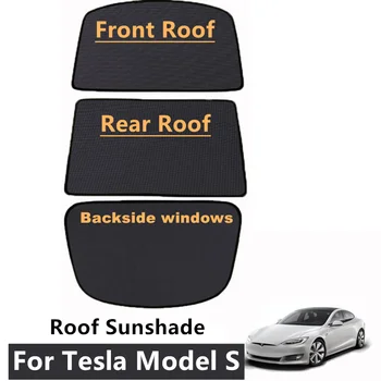 Nadgradnjo Steklena Streha Dežnik Okno Odtenek Sunroof Neto Strešno Okno Odtenki Zaščitnik Avto Sončnega Neto Za Tesla Model S