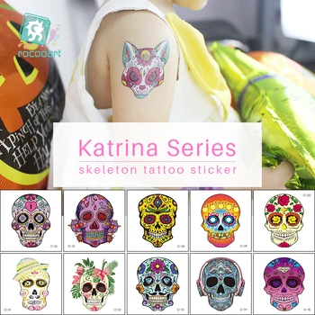 Nov Prihod Katrina Smrt Dan Simbol Lobanje Taty Oblikovanje Telesa Začasno Dekor za Otroke Nepremočljiva Majhna Velikost Tattoo Nalepke