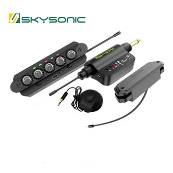 Skysonic WR2 Wireless Plus Vibracije Pickup Folk, Akustične Kitare, Prosto Luknjo Bluetooth Plus Šok Ojačevalnik Zvoka Luknjo Pickup
