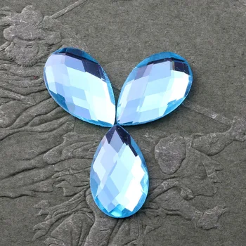 Brezplačna dostava!!!Lake Placid Modra Spusti oblikovan ravno varnostno steklo, kristal okrasnih DIY Poročno obleko in gledal nakit dodatki